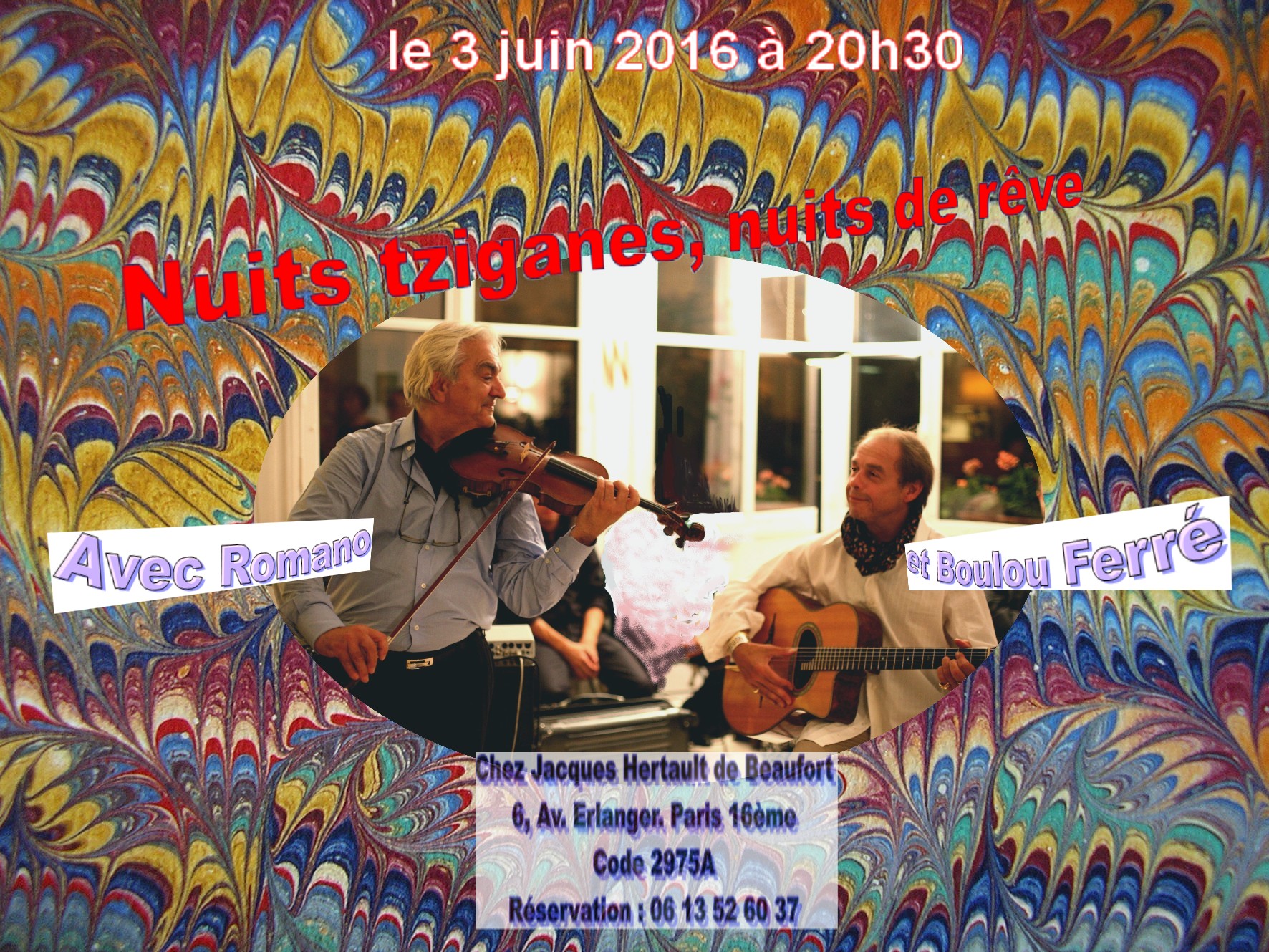 Illustration. Paris. Faites entrer las musiciens. Nuits tsiganes, nuits de rêve avec Romano et Boulou Ferré. 2016-06-03.